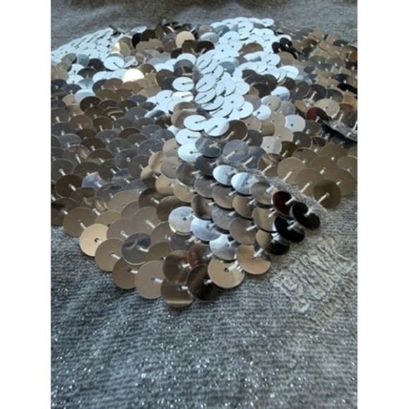 VTG"PINK" Victorias Secret Grey Metallic Sequin Heart Full Zip Hoodie Medium Y2K - Picture 13 of 16